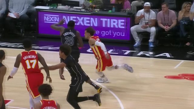 【2023年02月27日 篮网vs老鹰集锦】杨少侠可不是白叫的!特雷杨挂着防守漂移打成2+1