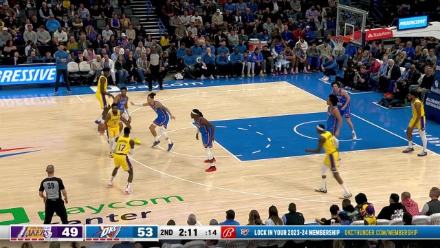 【2023年03月02日】NBA常規(guī)賽：湖人vs雷霆第2節(jié)中文解說回放