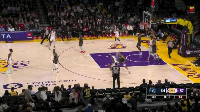 【2023年03月04日 森林狼vs湖人集锦】不能给他留一丝丝空间 爱德华兹追身三分轰炸篮筐