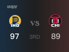 NBA常规赛:步行者以97-89领先公牛,结束三节
