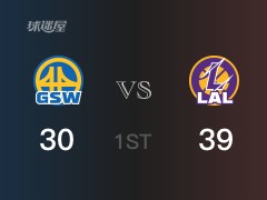 NBA常规赛 ：首节数据，湖人以39-31领先勇士，戴维斯19分3篮板