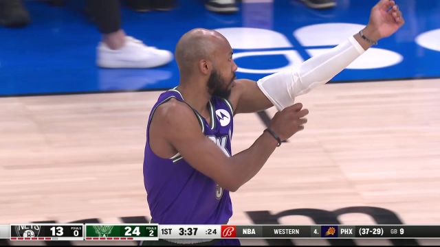 【2023年03月10日】NBA常規(guī)賽：籃網vs雄鹿第1節(jié)英文原聲回放