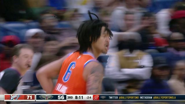 【2023年03月12日 雷霆vs鵜鶘集錦】配合天衣無縫！吉迪仙人指路助攻威廉姆斯三分射大雕