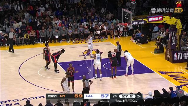 【2023年03月13日】NBA常規(guī)賽：尼克斯vs湖人第2節(jié)英文原聲回放