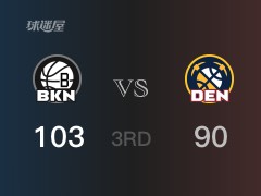 NBA常规赛：篮网以103-91领先掘金，结束三节