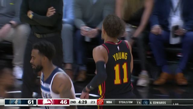 【2023年03月14日 森林狼vs老鷹集錦】特雷楊反擊送妙傳 薩迪克貝順?biāo)浦凵匣@得手