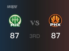 太陽三節(jié)戰(zhàn)平雄鹿，布克得到27分，字母哥得到28分