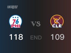76人vs骑士战报:勒韦尔24分恩比德36分 76人取胜 骑士遭失利