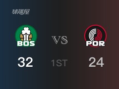 NBA常规赛：首节战罢，凯尔特人以32- 24领先开拓者，塔图姆15分3篮板