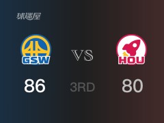 NBA常規(guī)賽：三節(jié)戰(zhàn)罷，勇士以86- 80領(lǐng)先火箭，湯普森19分7籃板