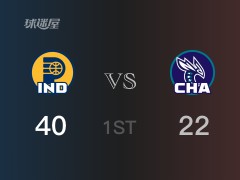 NBA常规赛 :首节数据,步行者以40-22领先黄蜂,特纳15分2篮板