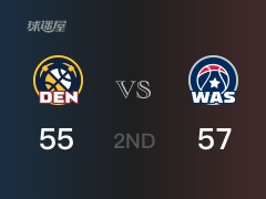 NBA常規(guī)賽：奇才以57-55領(lǐng)先掘金，結(jié)束半場(chǎng)