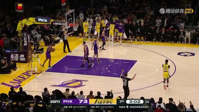 【2023年03月23日】NBA常規(guī)賽：太陽(yáng)vs湖人第3節(jié)英文原聲回放