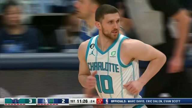 【2023年03月25日 黄蜂vs独行侠集锦】面对东契奇丝毫不惧 米凯卢克迎着东契奇命中三分
