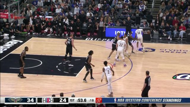【2023年03月26日】 NBA常規(guī)賽：鵜鶘vs快船第1節(jié)英文原聲回放