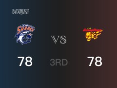 CBA常规赛：三节数据，上海以80-78领先广东，布莱索13分3篮板6助攻