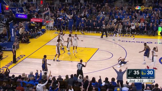 【2023年04月01日 马刺vs勇士集锦】名场面虽迟但到 库里无视防守稳稳命中3+1
