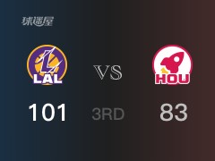 NBA常规赛：三节结束，湖人以101-83领先火箭，戴维斯36分7篮板