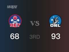 NBA常规赛：三节战罢，魔术以93- 70领先活塞，卡特14分9篮板