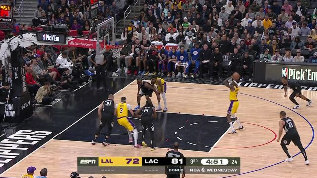 【2023年04月06日】NBA常規(guī)賽：湖人vs快船第3節(jié)英文原聲回放