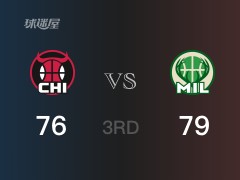 NBA常规赛：雄鹿以79-76领先公牛，结束三节