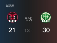 NBA常规赛：雄鹿以30-21领先公牛，结束首节