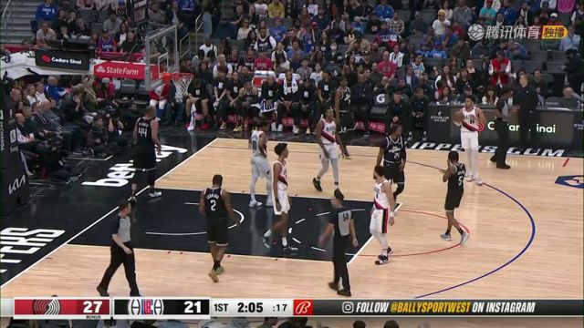 【2023年04月09日】NBA常規(guī)賽：開拓者vs快船第1節(jié)英文原聲回放