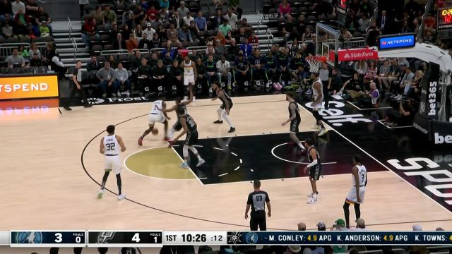 【2023年04月09日】NBA常規(guī)賽：森林狼vs馬刺第1節(jié) 中文解說回放