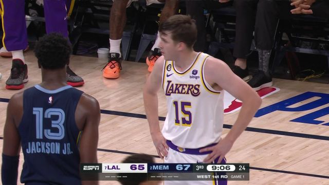 【2023年04月17日】NBA西部首輪G1：湖人vs灰熊第3節(jié)英文原聲回放