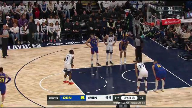 【2023年04月22日】NBA西部首輪G3：掘金vs森林狼第1節(jié)中文解說回放