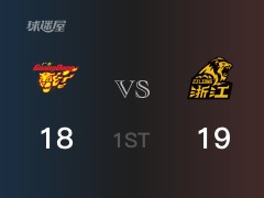 CBA季后赛：首节战罢，广厦以19- 18领先广东，朱俊龙6分2篮板