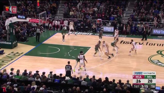【2023年04月27日】NBA东部首轮G5：热火vs雄鹿第1节英文原声回放