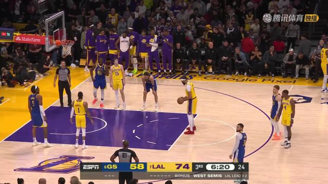 【2023年05月13日】NBA西部半決賽G6:勇士vs湖人第3節(jié)英文原聲回放
