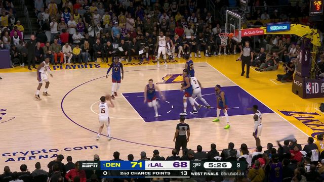 【2023年05月21日】NBA西部决赛G3:掘金vs湖人第3节英文原声回放