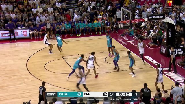 【2023年07月08日 黄蜂vs马刺集锦】初入NBA有些紧张!文班亚马扣篮遗憾扣飞 前三投全丢