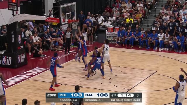 【2023年07月11日 76人vs獨行俠集錦】決定勝局的一球 普羅斯珀突破拋投2+1拉開分差