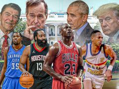 在每个美国总统任期内，领先的NBA得分手