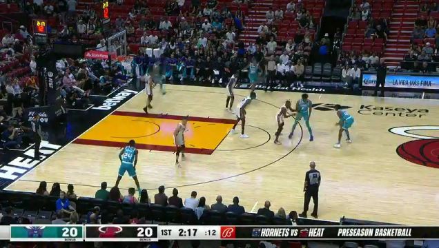 【2023年10月11日】NBA季前賽:黃蜂vs熱火第1節(jié)英文原聲回放