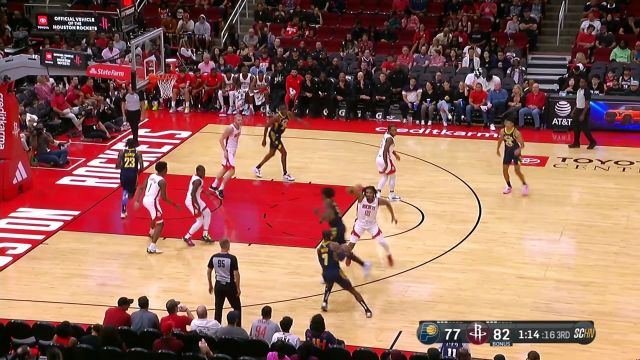 【2023年10月11日 步行者vs火箭集锦】NBA:杰伦格林试图双手暴扣 布朗大帽拒绝