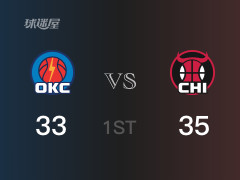NBA常規(guī)賽 ：首節(jié)數(shù)據(jù)，公牛以35-33領(lǐng)先雷霆，德羅贊9分2籃板