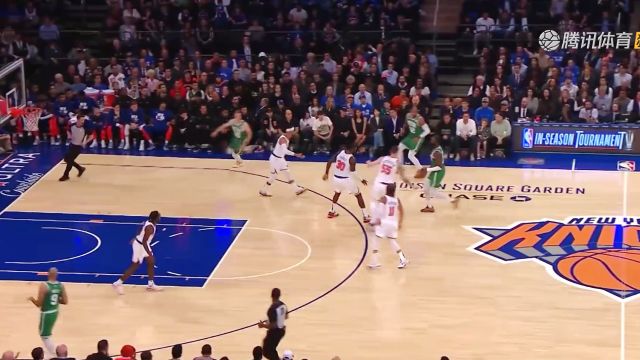 【2023年10月26日 凯尔特人vs尼克斯集锦】NBA：统治攻防！巴雷特欲上篮遭波神遮天大帽