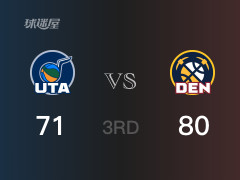 NBA常规赛:掘金以80-71领先爵士,结束三节