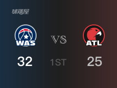 NBA常規(guī)賽：奇才以32-25領(lǐng)先老鷹，結(jié)束首節(jié)