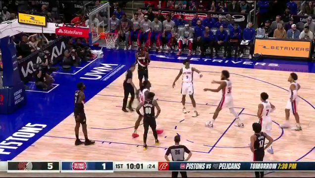【2023年11月02日】NBA常規(guī)賽:開拓者vs活塞第1節(jié)英文原聲回放