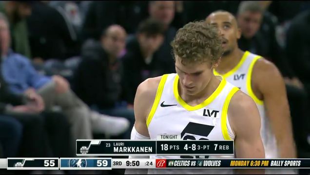 【2023年11月05日】 NBA常規(guī)賽:爵士vs森林狼第3節(jié)英文原聲回放