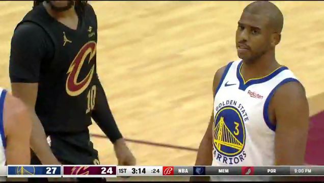 【2023年11月06日】NBA常規(guī)賽：勇士vs騎士第1節(jié)英文原聲回放
