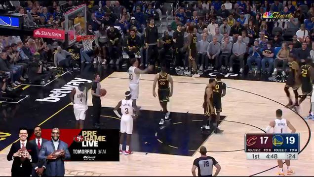 【2023年11月12日】NBA常規(guī)賽：騎士vs勇士第1節(jié)英文原聲錄像回放