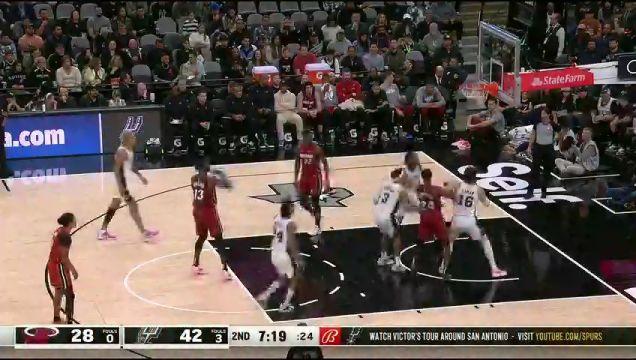 【2023年11月13日】NBA常規(guī)賽:熱火vs馬刺第2節(jié)英文原聲錄像回放