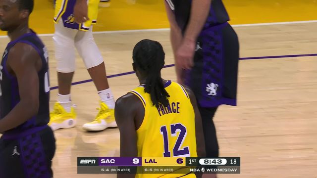 【2023年11月16日】NBA常規(guī)賽：國(guó)王vs湖人第1節(jié)英文原聲錄像回放