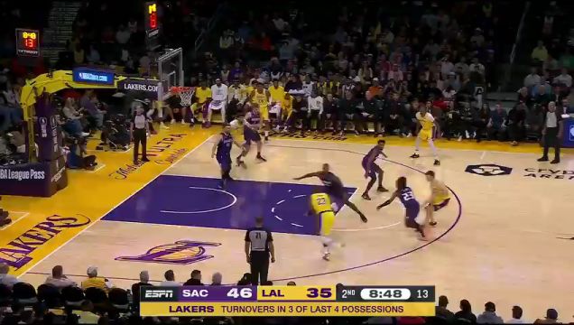 【2023年11月16日】NBA常規(guī)賽：國(guó)王vs湖人第2節(jié)英文原聲錄像回放